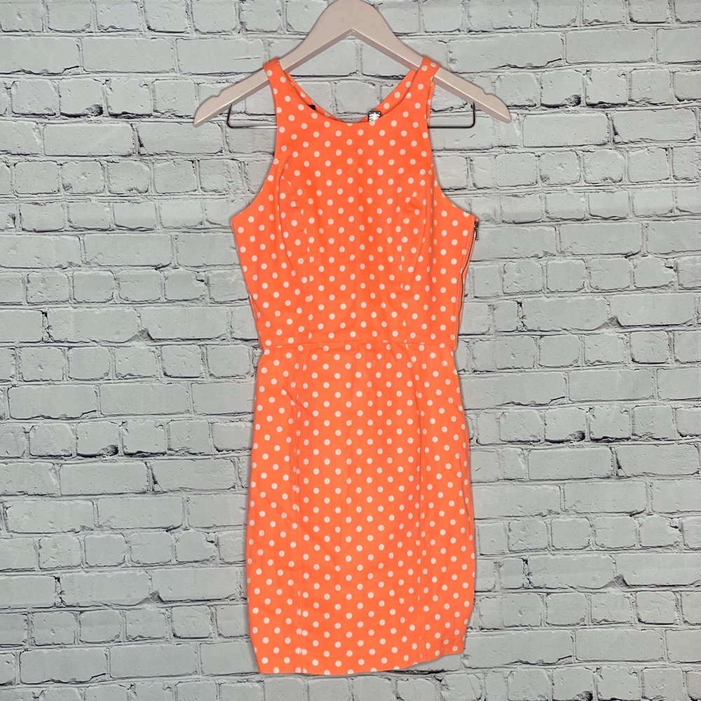 Dolce Vita mini dress coral with polka dot size XS
